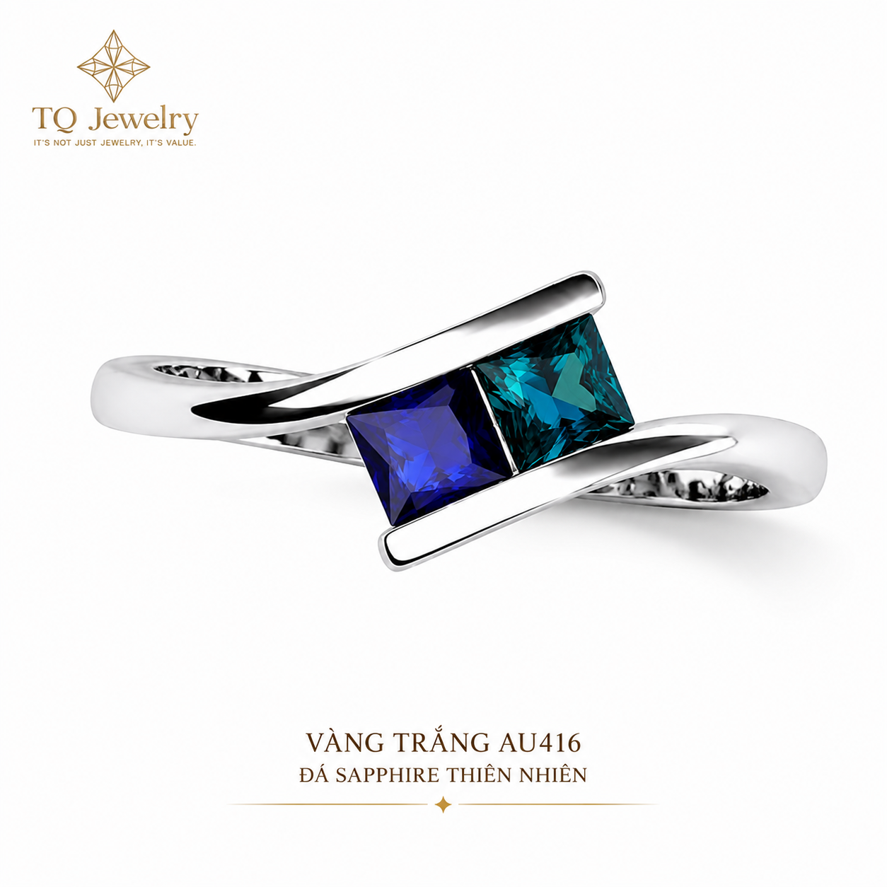 Nhẫn đá Sapphire thiên nhiên TQJN70426